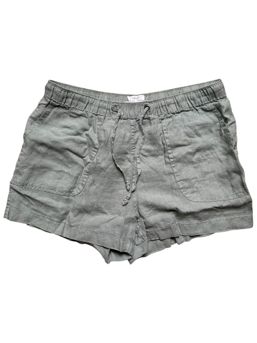 C&C California Sage Green Women's Drawstring 100% Linen Shorts